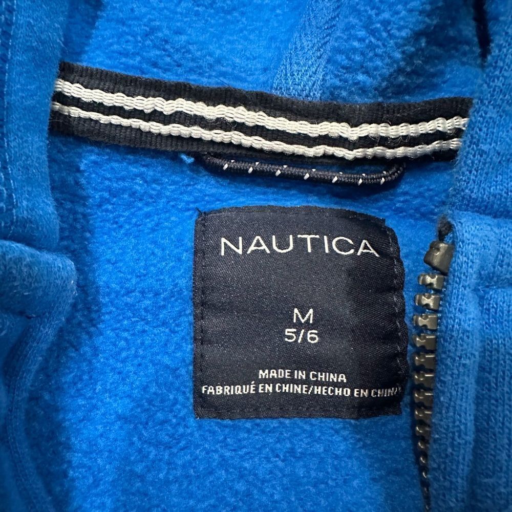 Nautica Boys Sz M 5/6 Blue Zip Up Hoodie - Picture 4 of 5